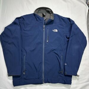 The North Face TNF Apex Jacket Men's Large Navy Soft Shell Full Zip
